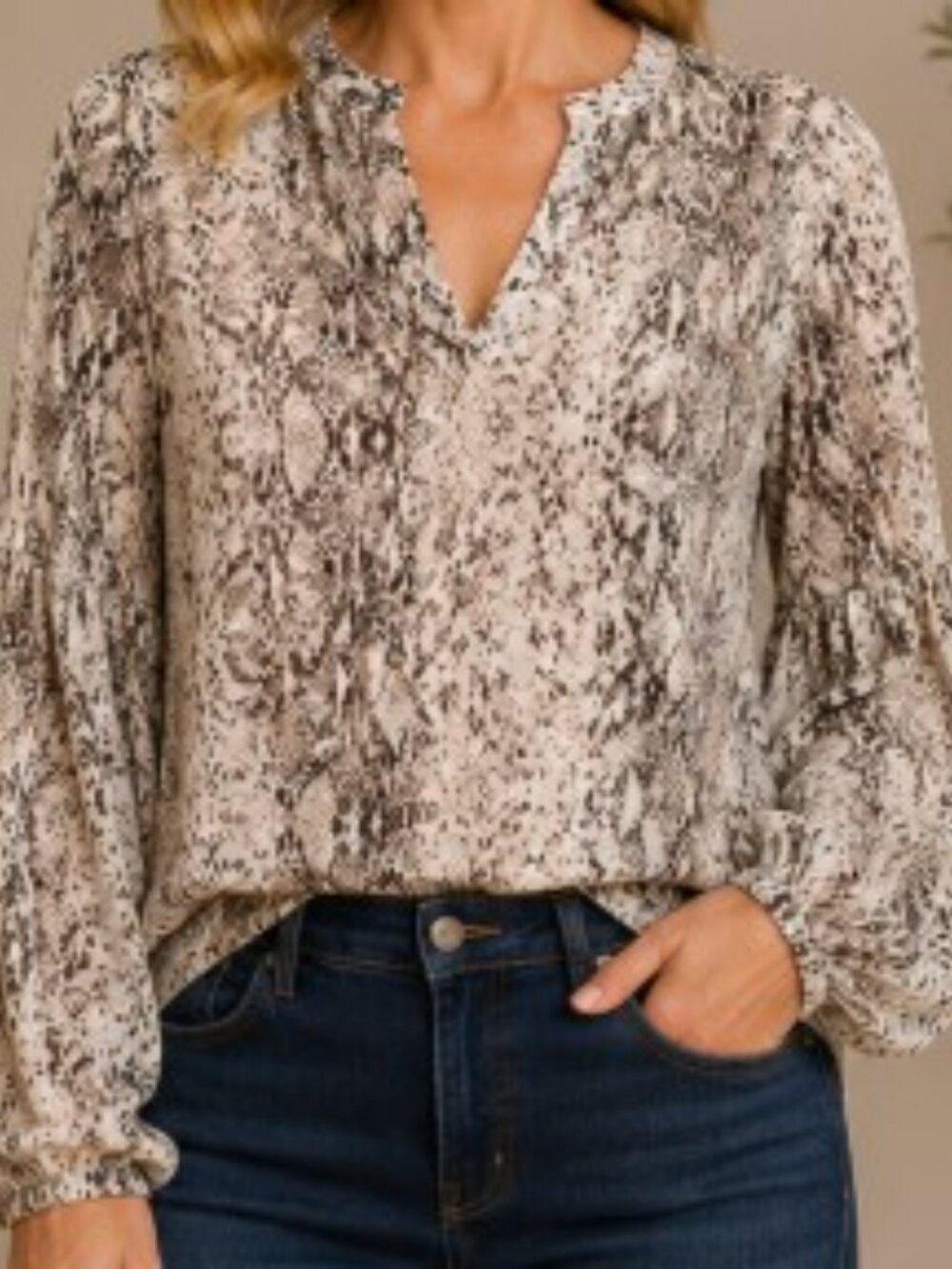 NWT Philosophy Snake Print Blouse – Size Large